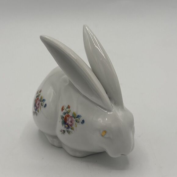 Vintage Winrose Collection Floral Long Ear Bunny Rabbit Bank Small 4.5”x4” - Picture 1 of 15